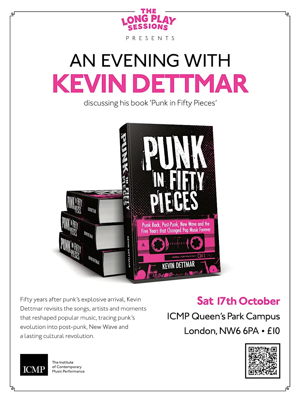 Long Play Sessions Kevin Dettmar in discussion with Jon King (Gang of Four) at ICMP | London, Queen's Park