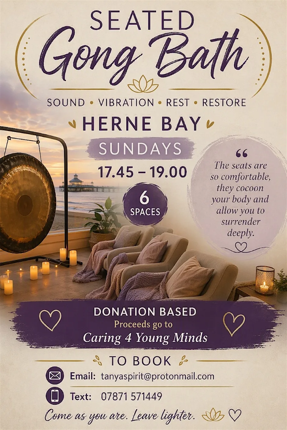 Seated Gong Sound Experience with Gong Chiron (Limited to 6 Guests) at 106 High St