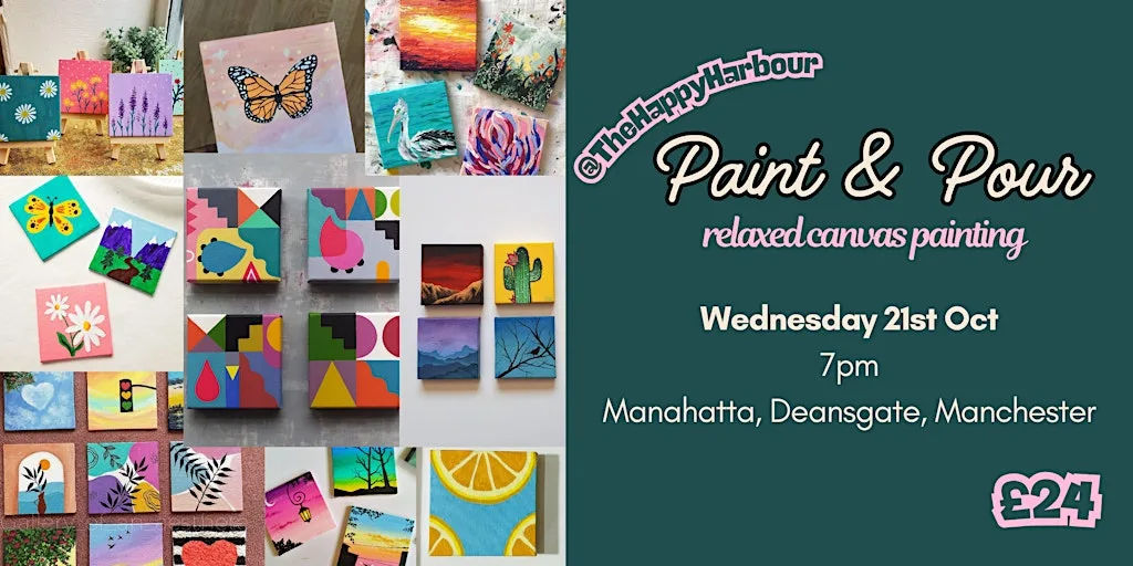 Paint & Pour: relaxed canvas painting, Manchester