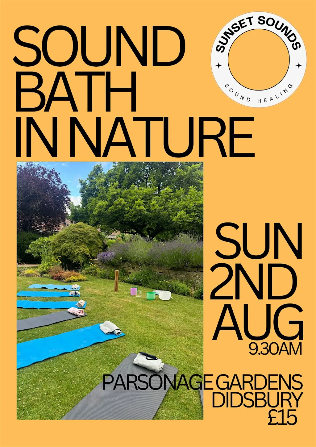 SUNDAY SOUND BATH in nature at Parsonage Gardens