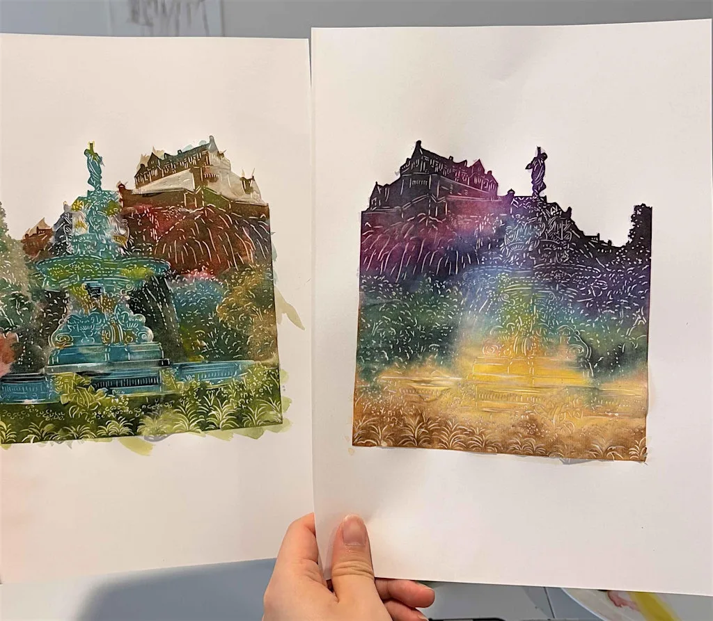 Edinburgh Castle Dyed Paper-Cutting Workshop at Silvan House