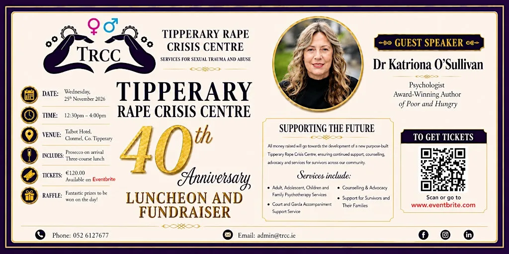 Tipperary Rape Crisis Centre, 40th Anniversary Luncheon & Fundraiser