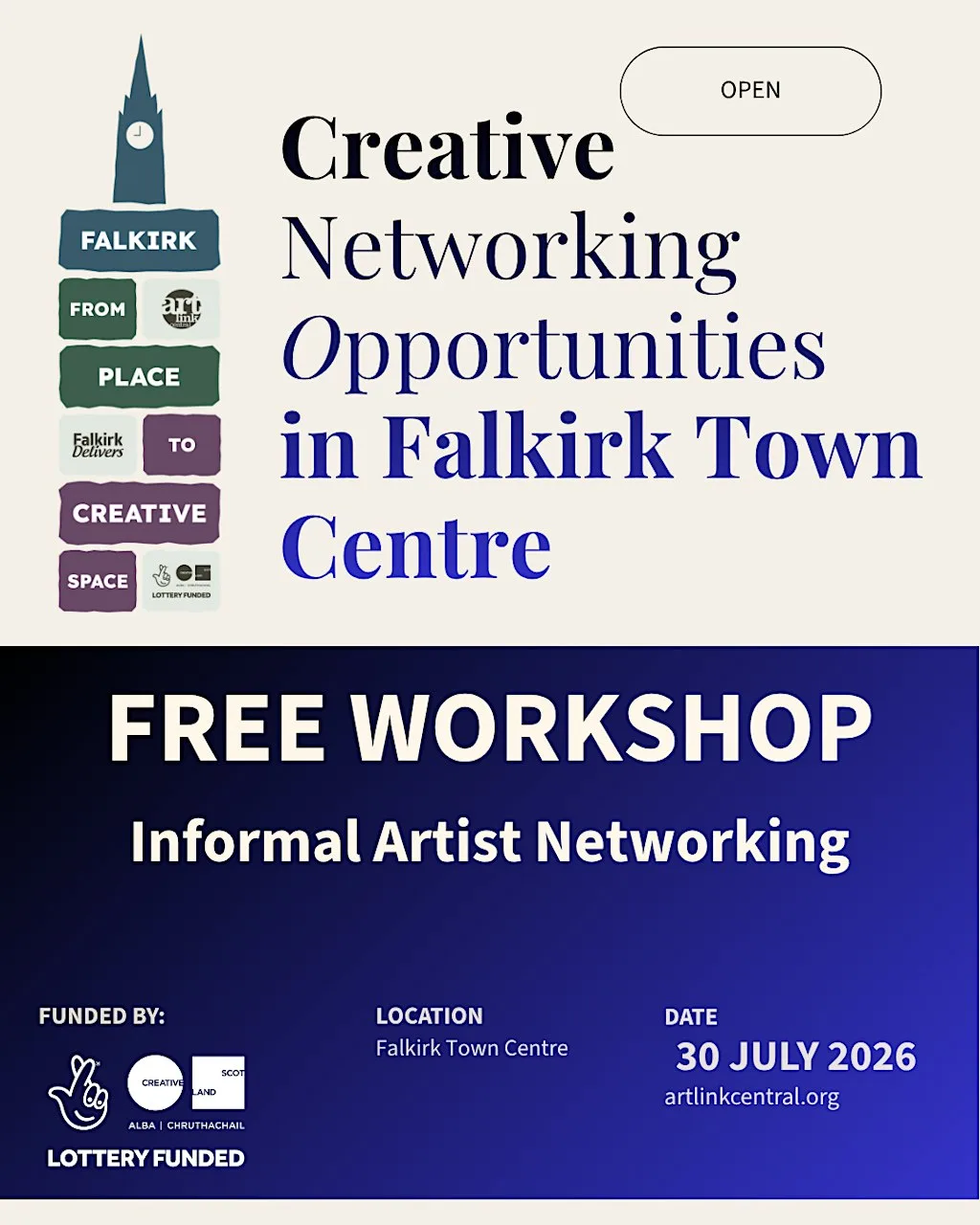 Rescheduled Place to Creative Space - Artists Networking at Falkirk Delivers Office