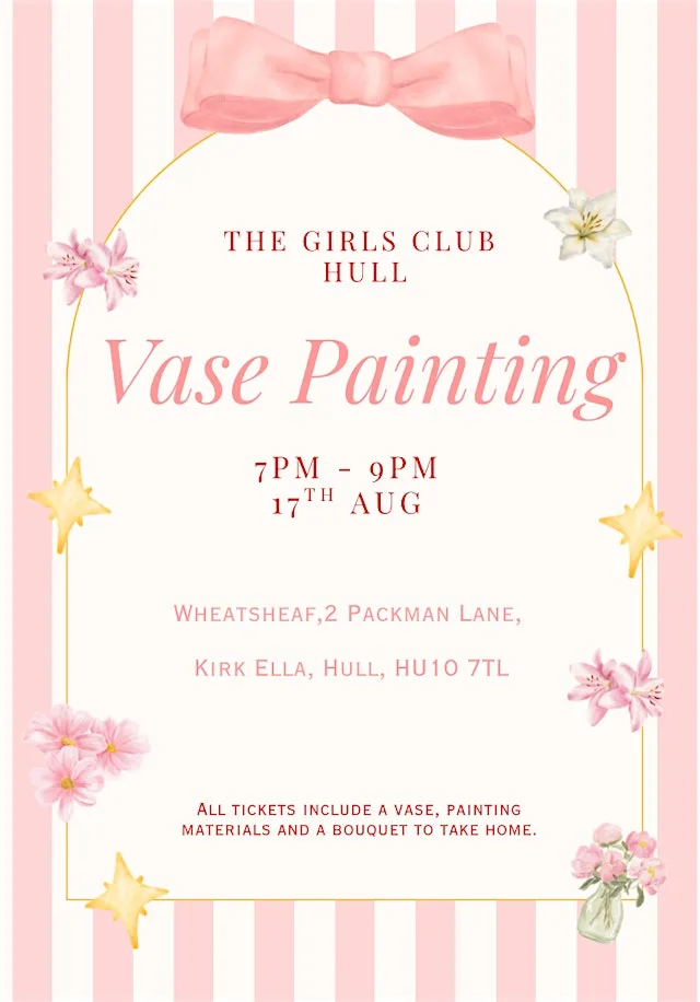 Vase painting night at Wheatsheaf Kirk Ella