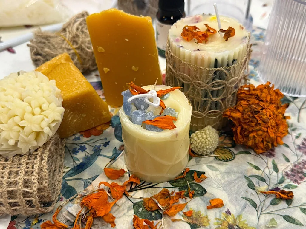 Crystal & Botanical Candle Workshop | Creative Wellbeing Experience at O&E ART CRAFT STUDIO