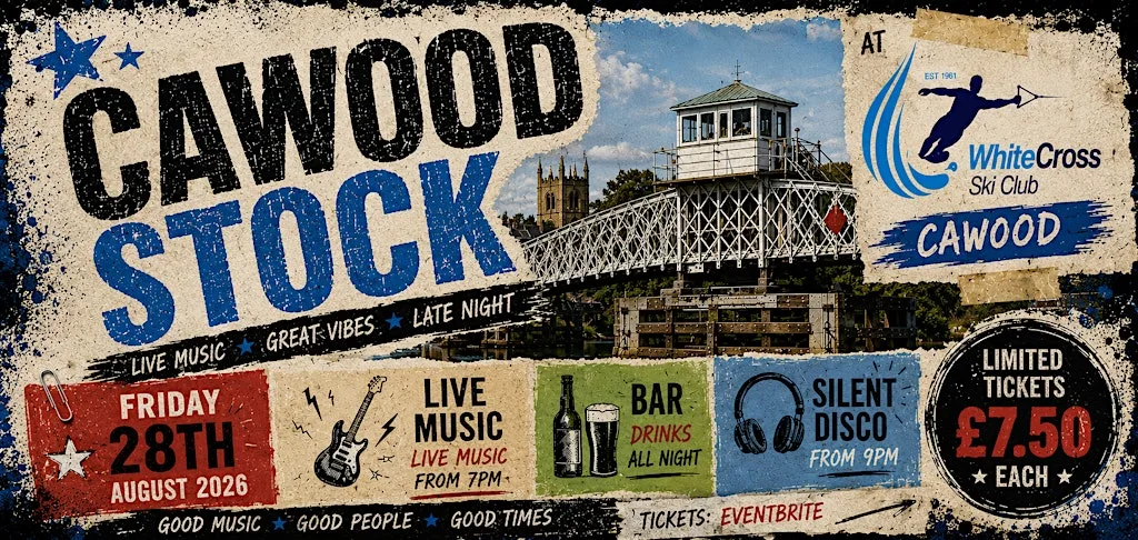 Bar, Live Music and Silent Disco for Cawood Stock at White Cross Ski Club