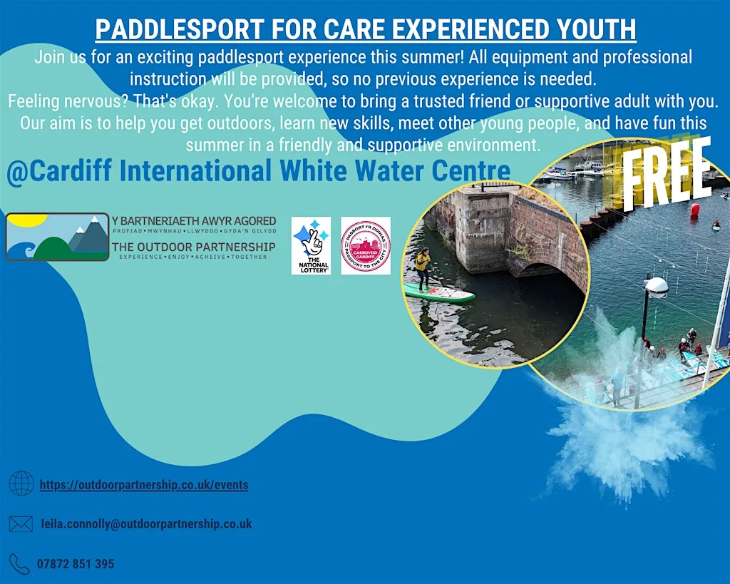 Free Paddlesport for Care Experienced Young People(Cardiff) Age 7-15 at Central South Wales