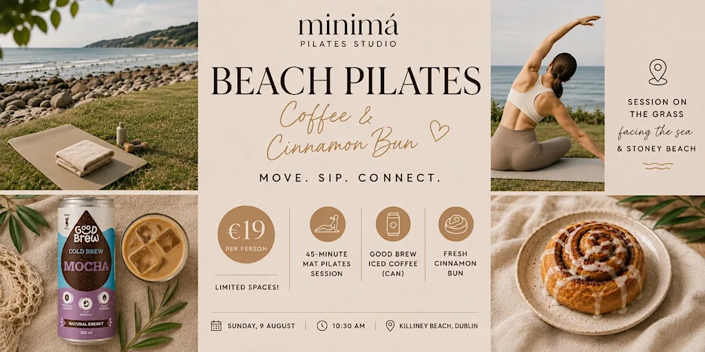 Killiney Beach Pilates, Coffee & Cinnamon Bun - Sunday Social at Killiney Bay Beach