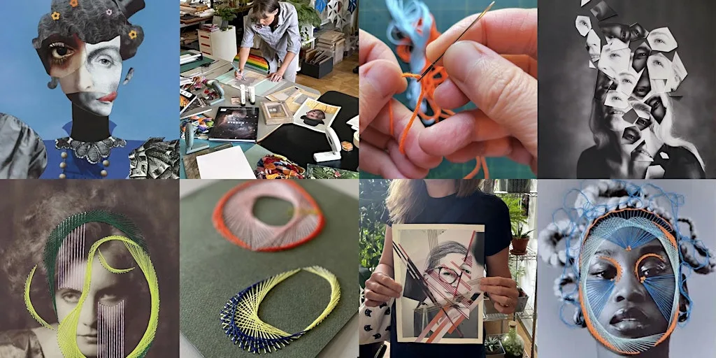 Portrait Collage with Hand Embroidery workshop at Artidote, Studio 12, Capitol House
