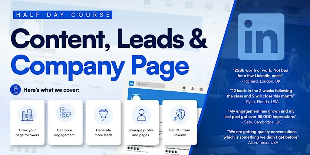 Content, Leads & Company Page (Half Day Course) - BRIGHTON at Holiday Inn Brighton - Seafront by IHG