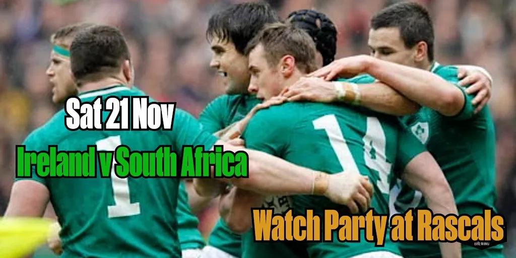 Ireland v South Africa Watch Party at Rascals Brewery & Pizza Restaurant