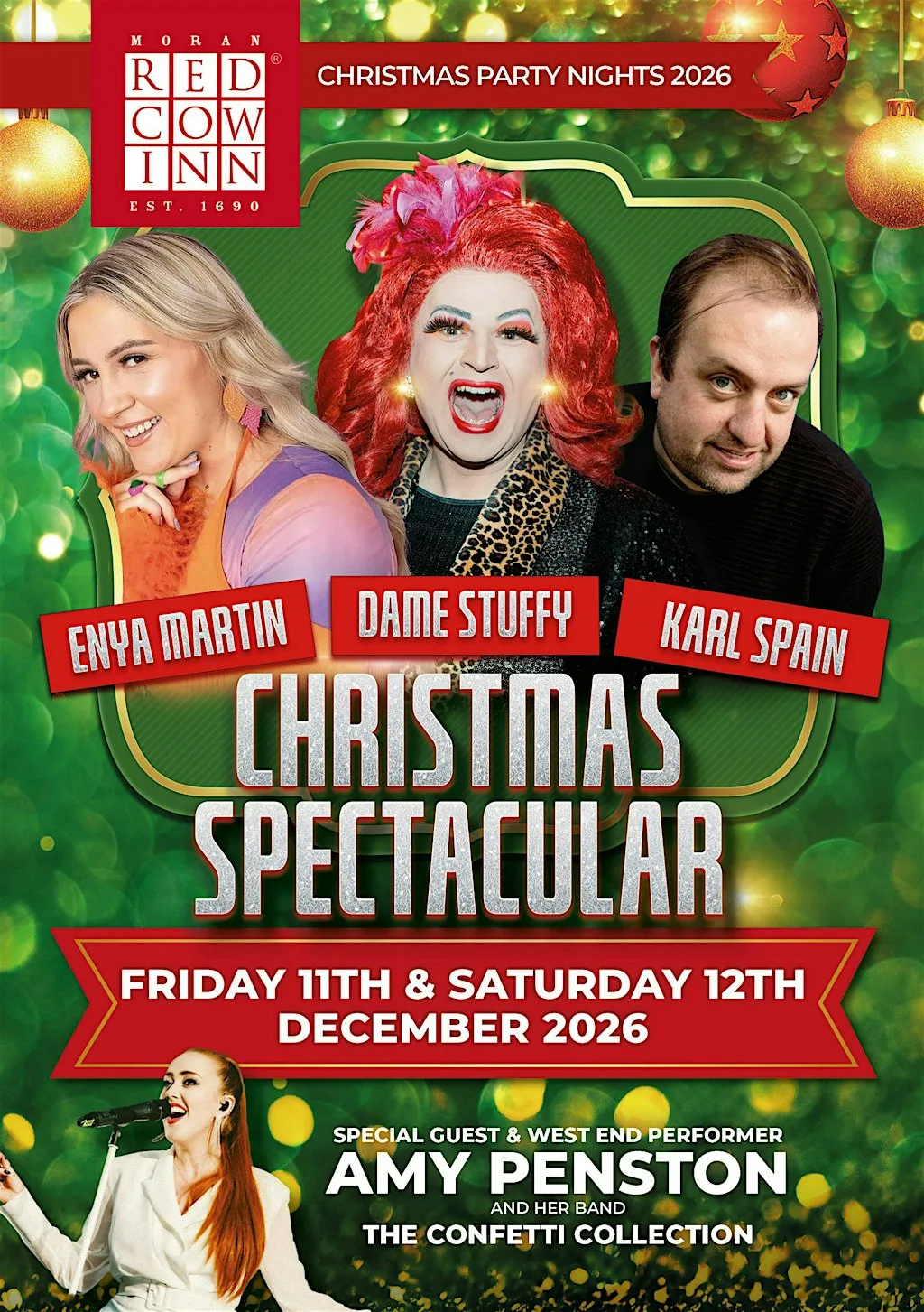 Christmas Spectacular: Dame Stuffy, Enya Martin, Karl Spain & Amy Penston at Red Cow Inn