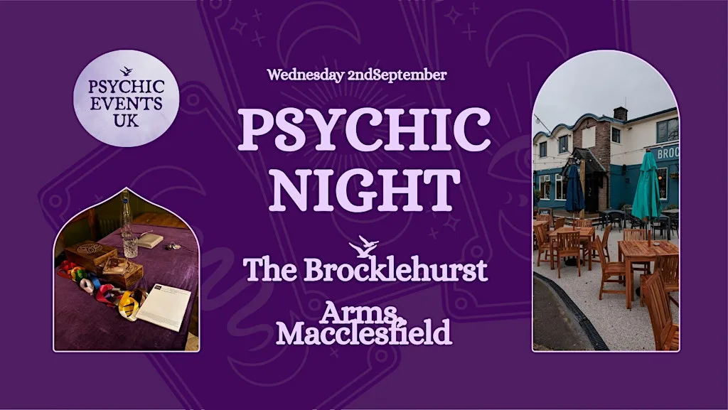 PSYCHIC READINGS NIGHT Wednesday 2nd September, Brocklehurst Arms at Brocklehurst Arms