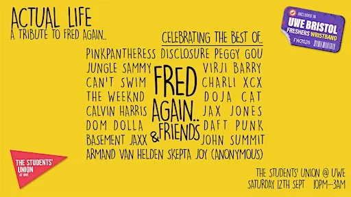 UWE Bristol Official Freshers | Actual Life: A Tribute to Fred again