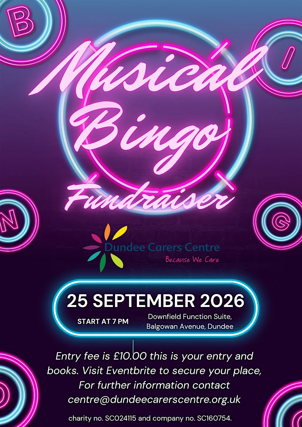 Musical Bingo Fundraiser at Downfield FC