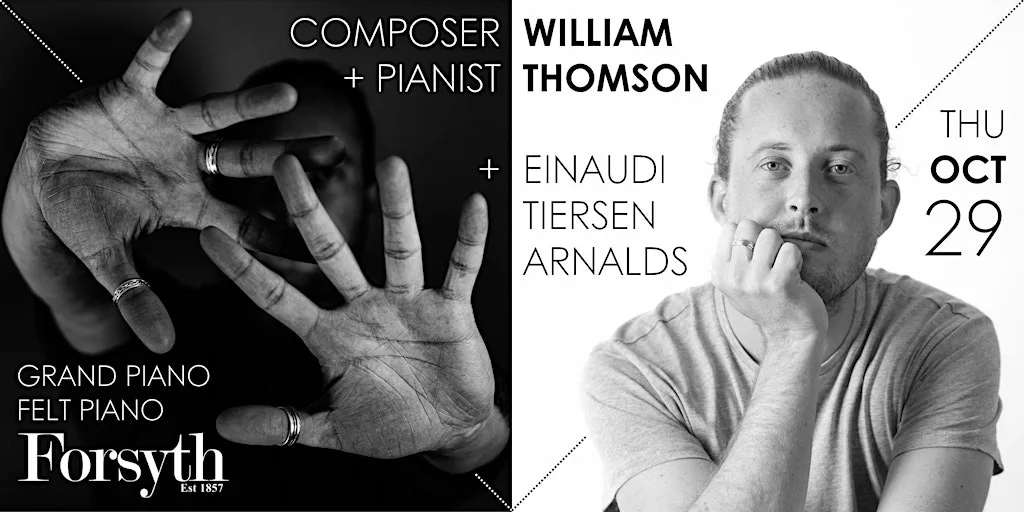 William Thomson (piano) plays Einaudi, Tiersen, Arnalds & his own music at Forsyth Brothers Limited