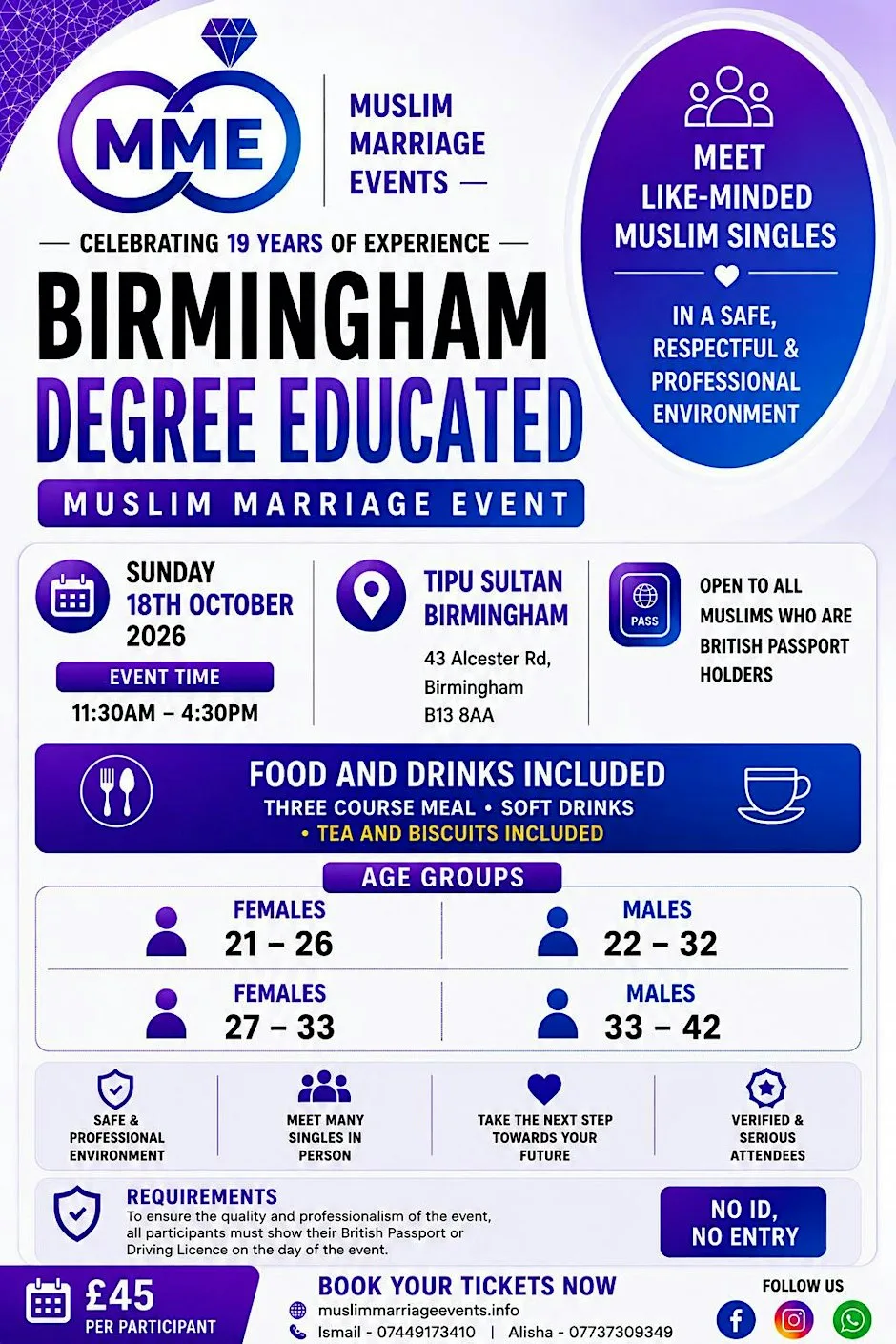 Birmingham Exclusive Muslim Degree Educated Professionals Event at Tipu Sultan Majestic Dining
