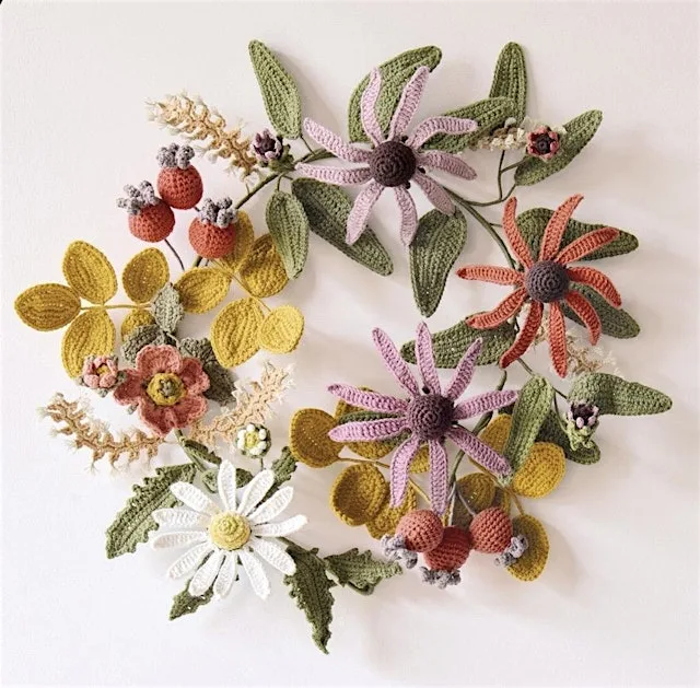 Autumnal Crochet Floral Wreath/Garland (including book!) at Yarn Etc