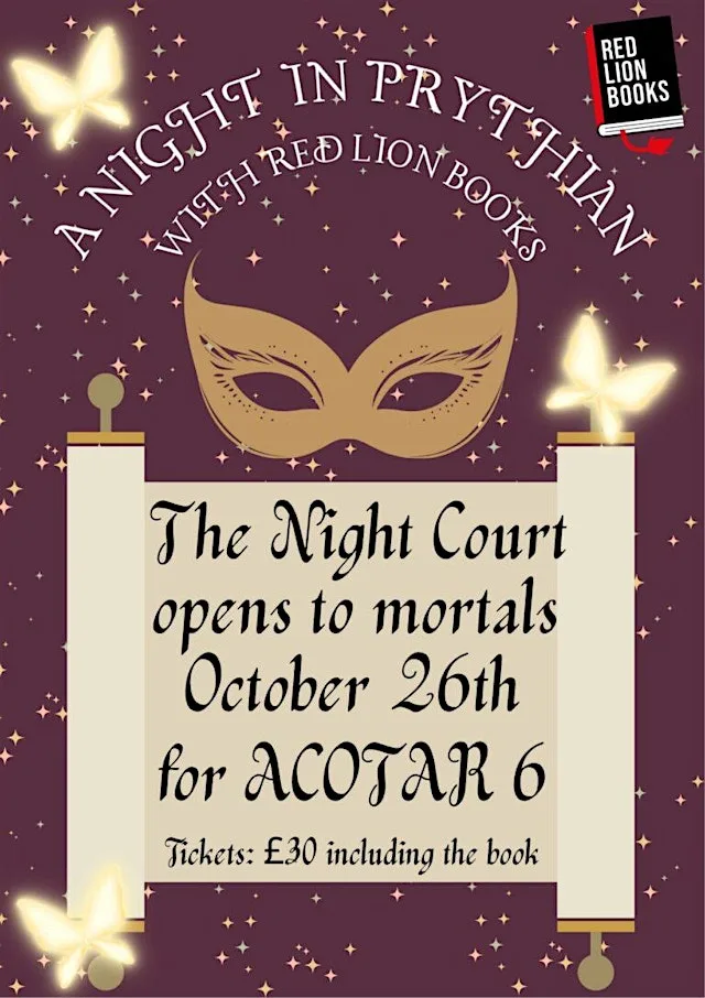 ACOTAR 6: Midnight Book Launch and event. A Night in Prythian at Red Lion Books