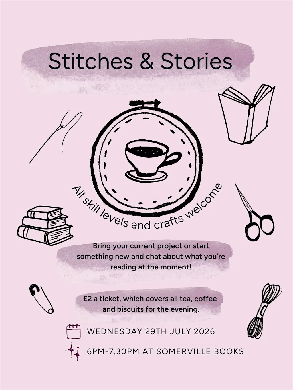 Stitches and Stories at Somerville Books