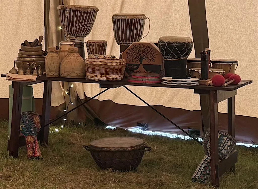 Drum Circle at Dalton Moor Farm - Vegan Fruit Farm and School of Sustainable Living & Wellbeing