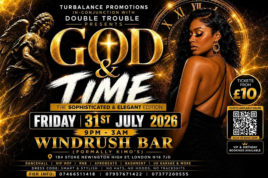 GOD & TIME – The Sophisticated & Elegant Edition - Reggae, Dancehall & More at WindRush Bar and Kitchen