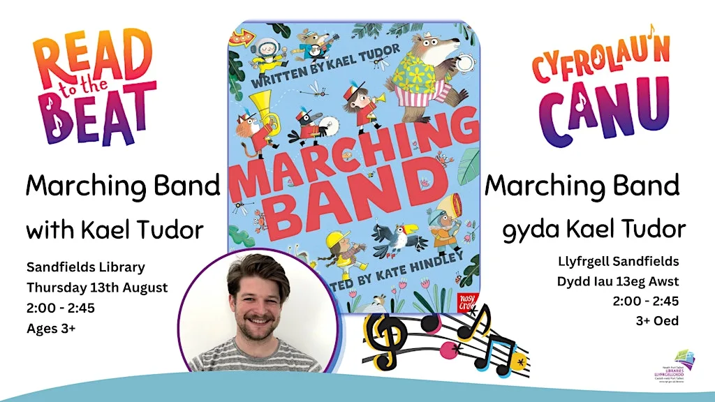 Marching Band with Kael Tudor at Sandfields Library at Sandfields Library