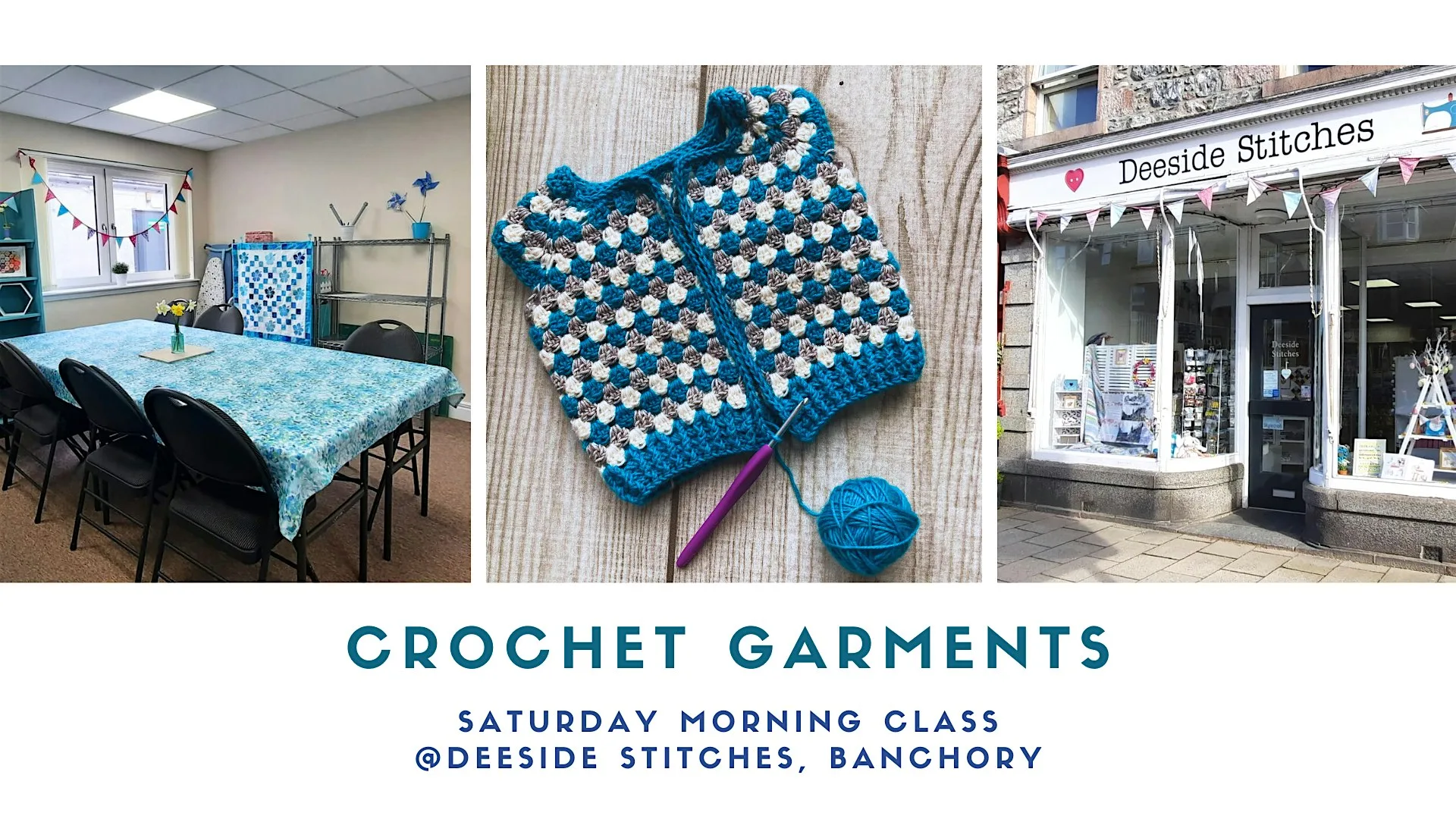 Crochet Garments: 2 session Saturday morning class at Deeside Stitches