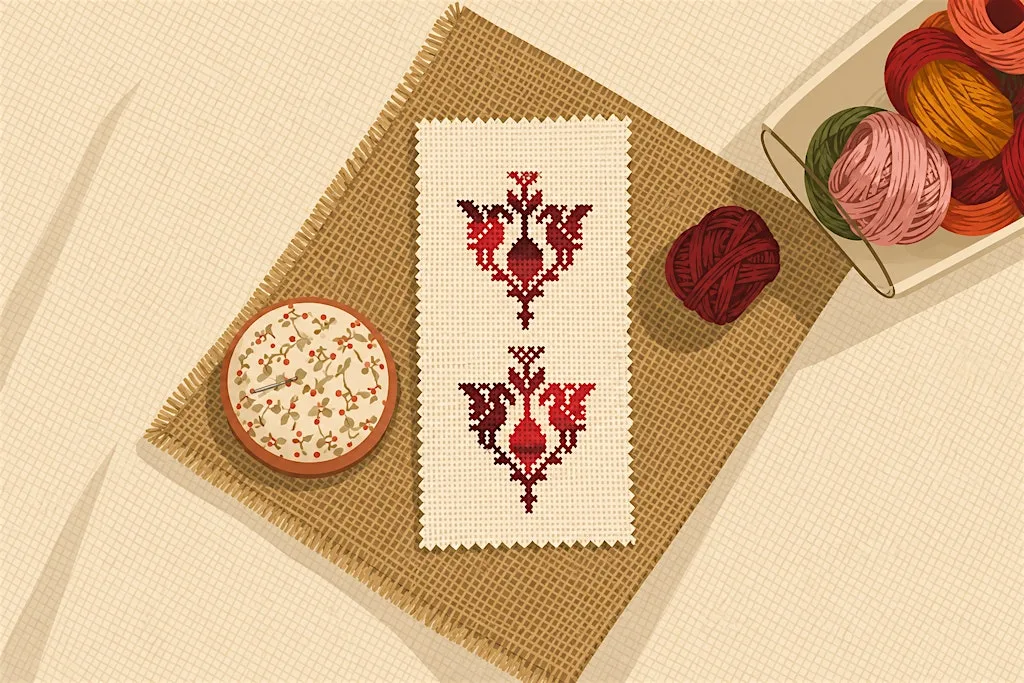 An Introduction to Reading Palestinian Tatreez: A Hands-On Workshop at Salwa London Bakery
