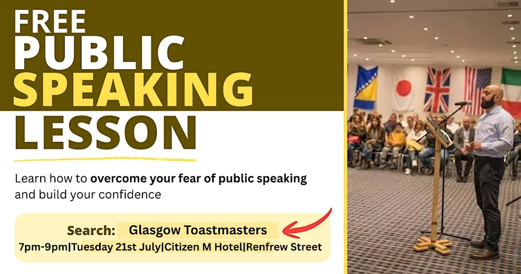 Free Public Speaking Workshop - Glasgow Toastmasters at citizenM Glasgow