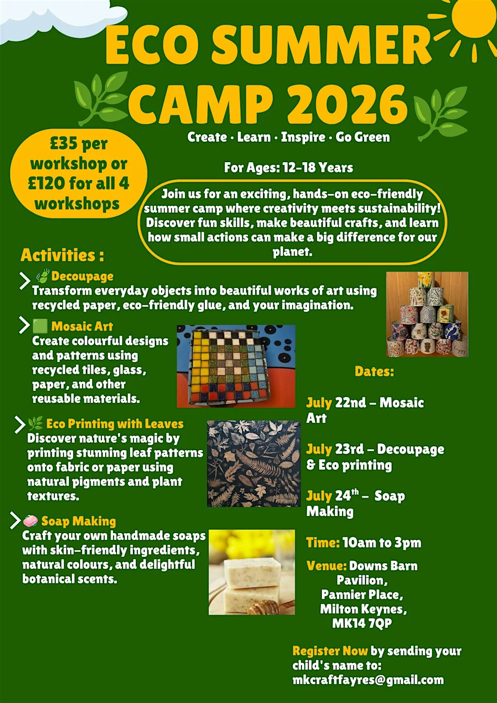 Eco Summer Camp 2026 at Downs Barn Pavillion