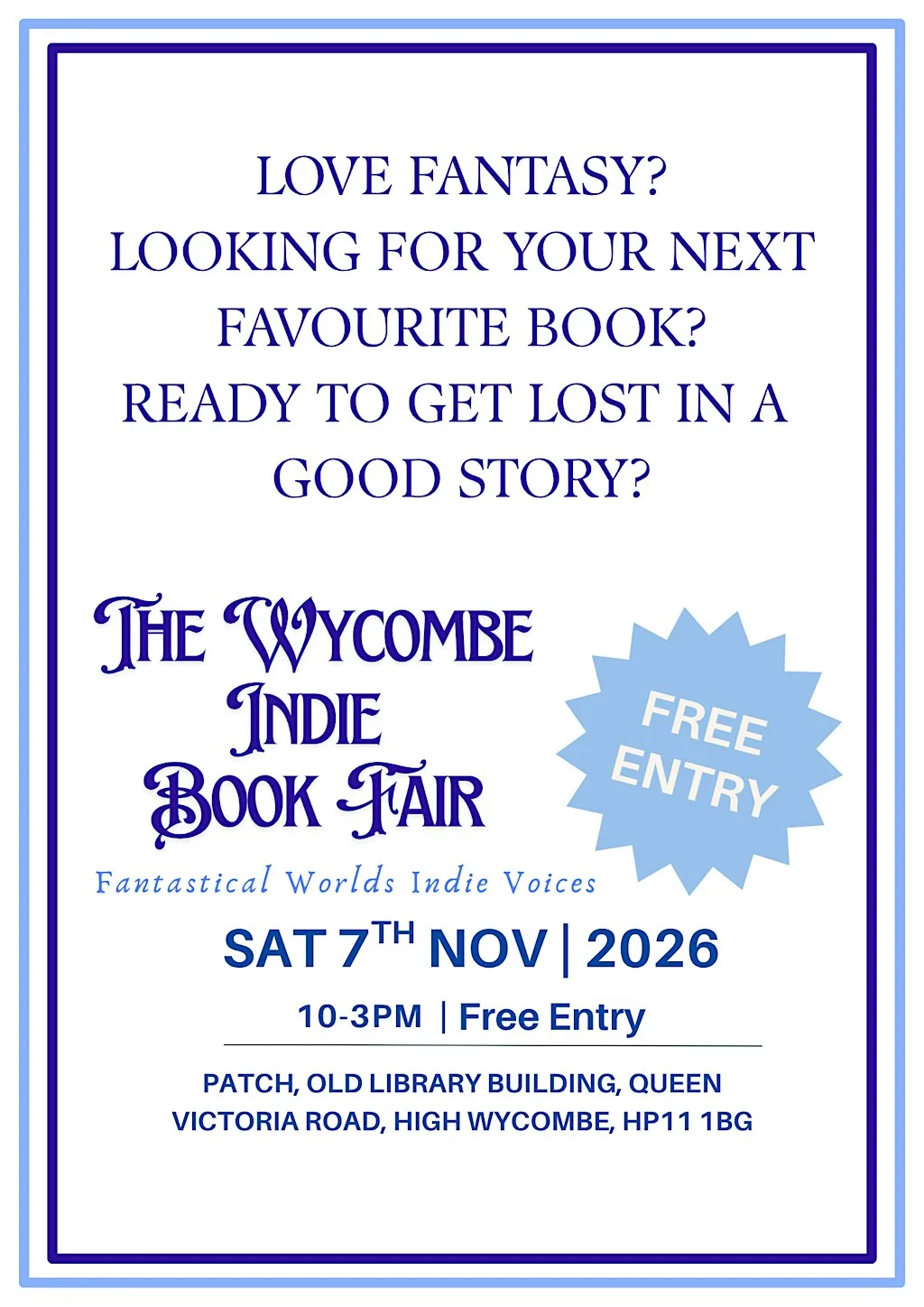 The Wycombe Indie Book Fair at Patch High Wycombe