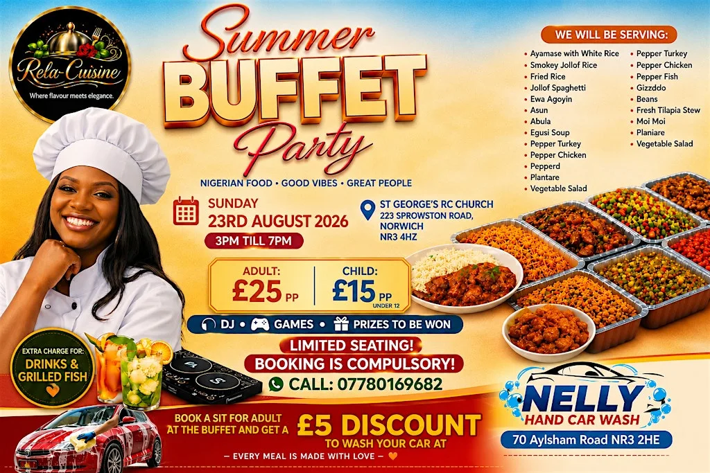 Summer Buffet Party – Nigerian Food, Good Vibes & Great People