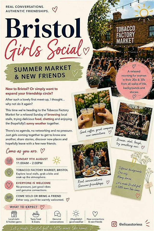 Bristol Girls Social: Summer Market & New Friends at Tobacco Factory