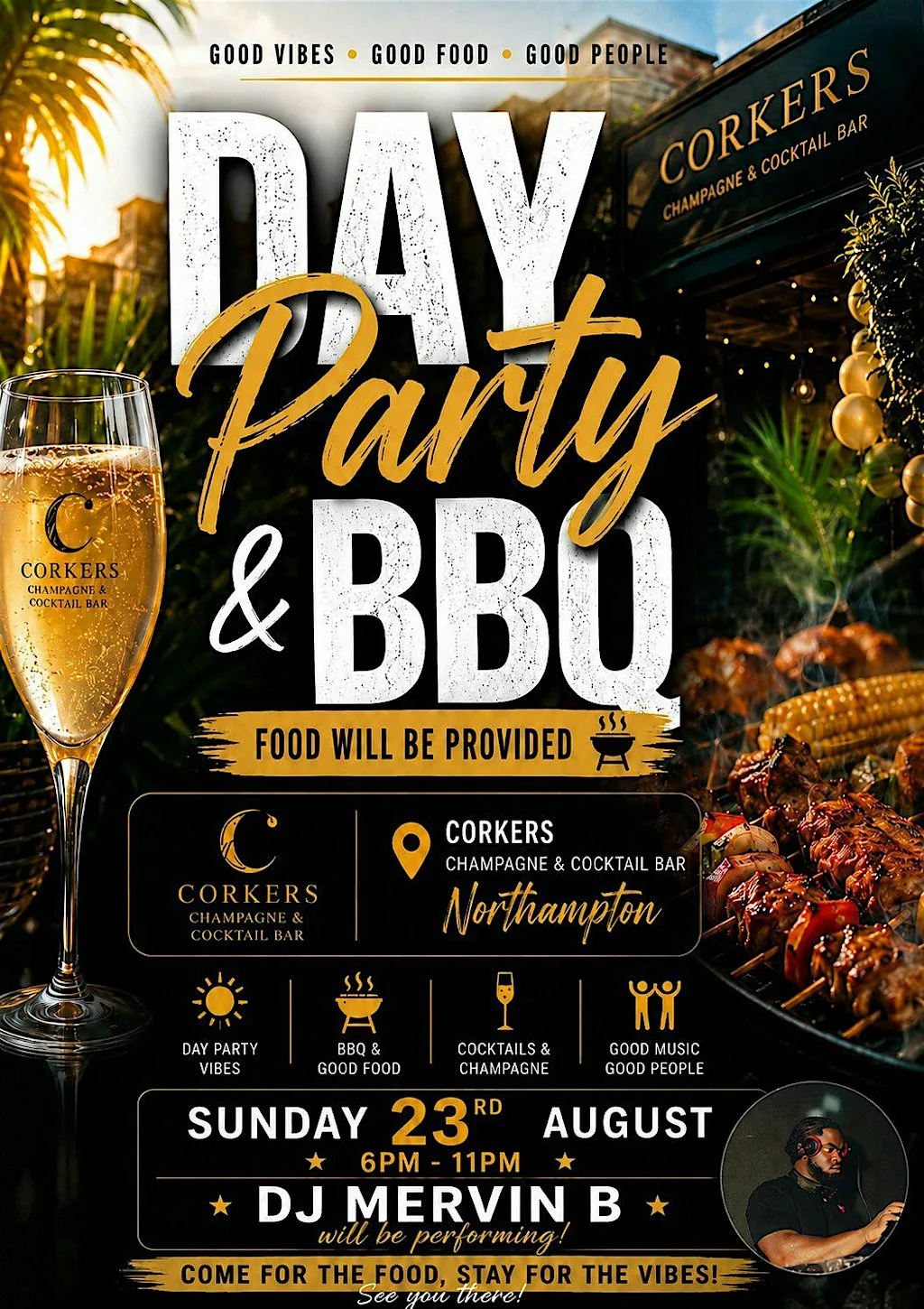 Corkers BBQ Day Party at Corkers Champagne & Cocktail Bar
