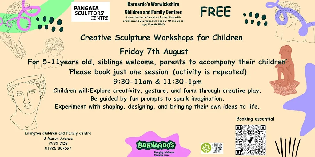 Pangaea Creative Sculpture Workshop for 5-11years with adults and siblings at Lillington Children & Family Centre