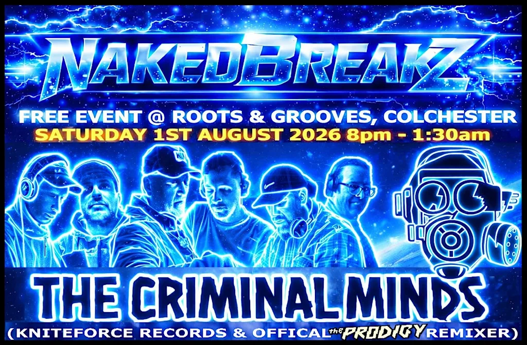 NakedBreakZ Part 2 - with rave history legend 'The Criminal Minds' at Roots & Grooves Cafe