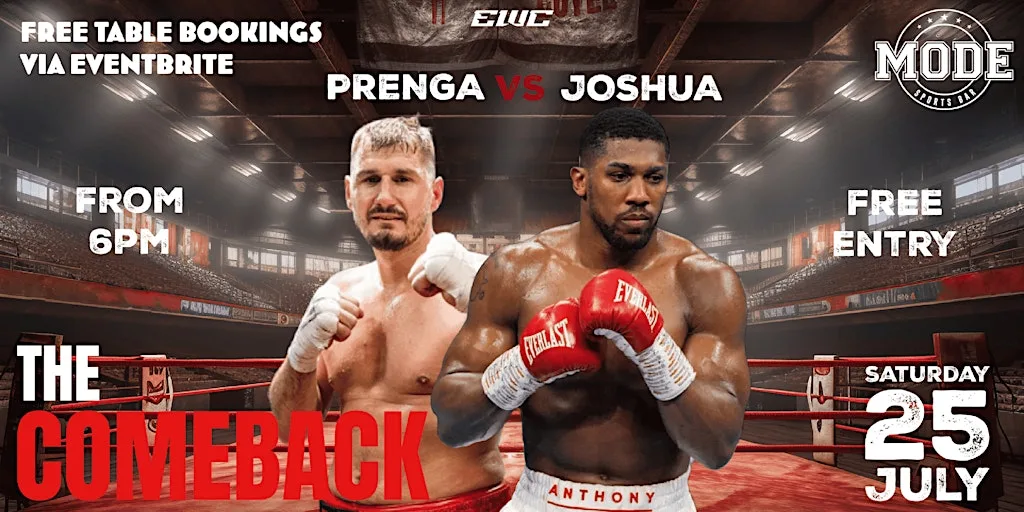 Anthony Joshua vs Kristian Prenga – LIVE! The heavyweights are ready at Mode - Sports Bar & Grill