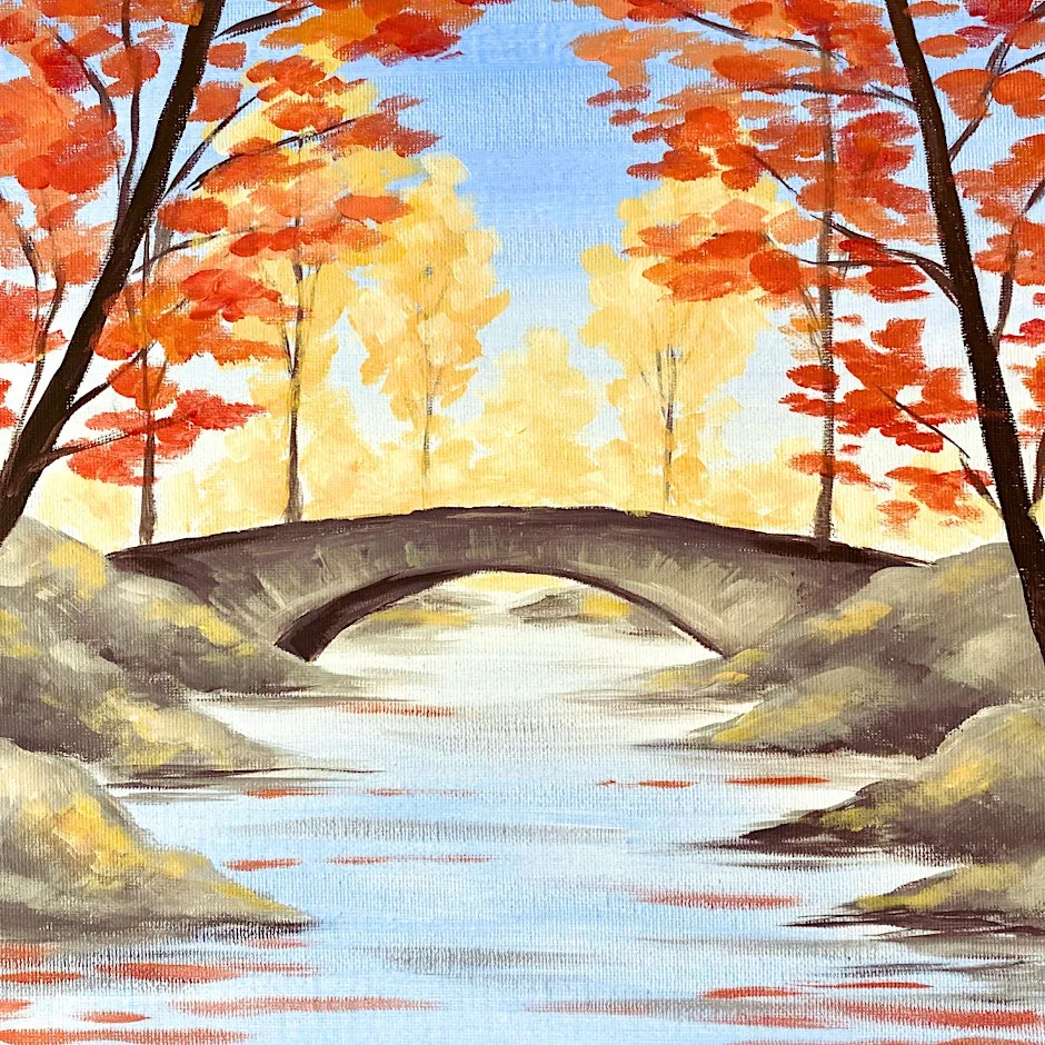 Sip & Paint at Velo Lounge, Bath - "Golden Crossing" at Velo Lounge