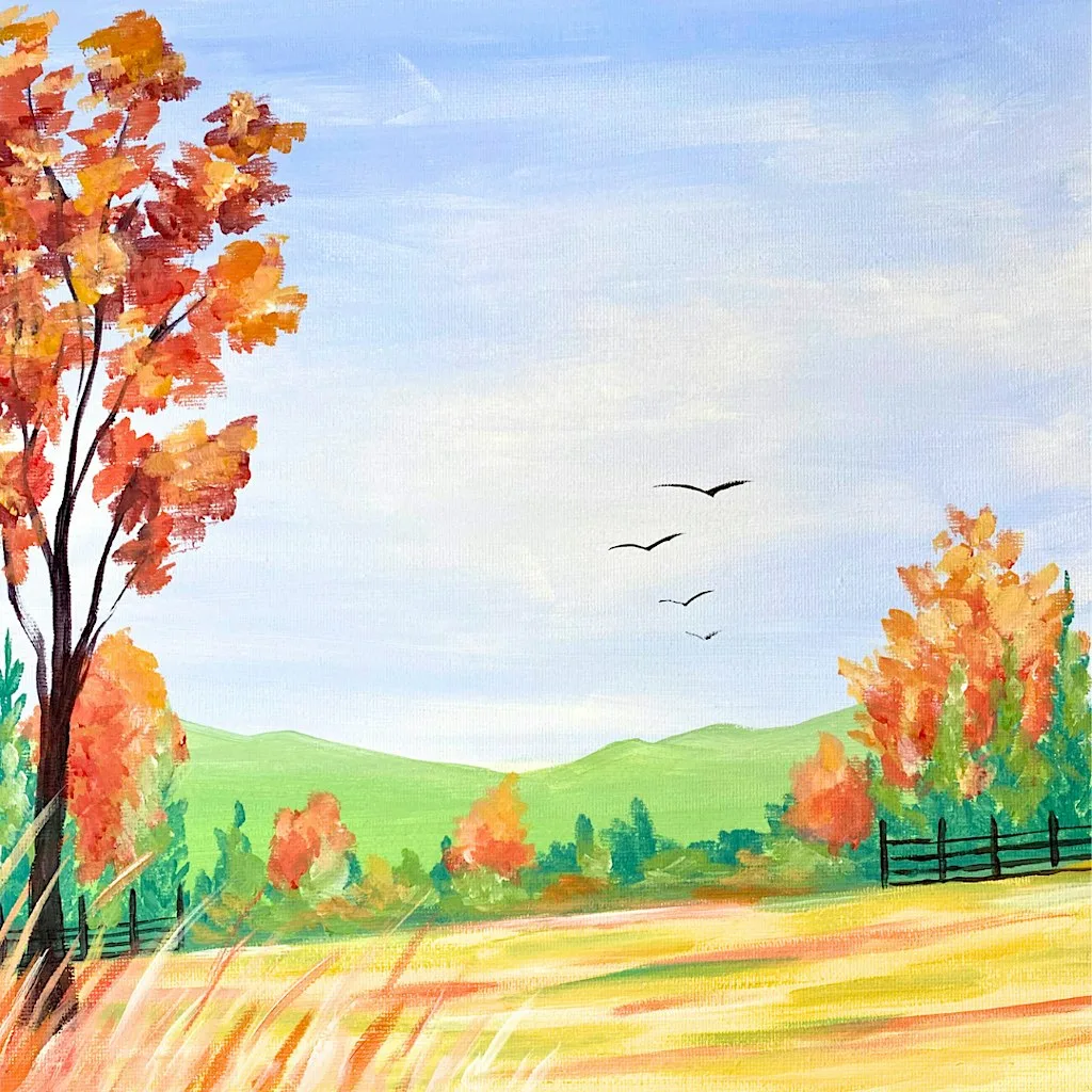 Sip & Paint at Club Haus Harbourside, Bristol - "Autumn Breeze"