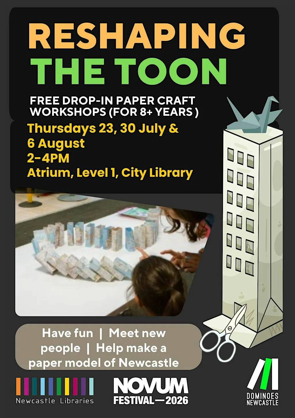 Reshaping the Toon Papercraft workshop- part of Novum Festival at Newcastle City Library