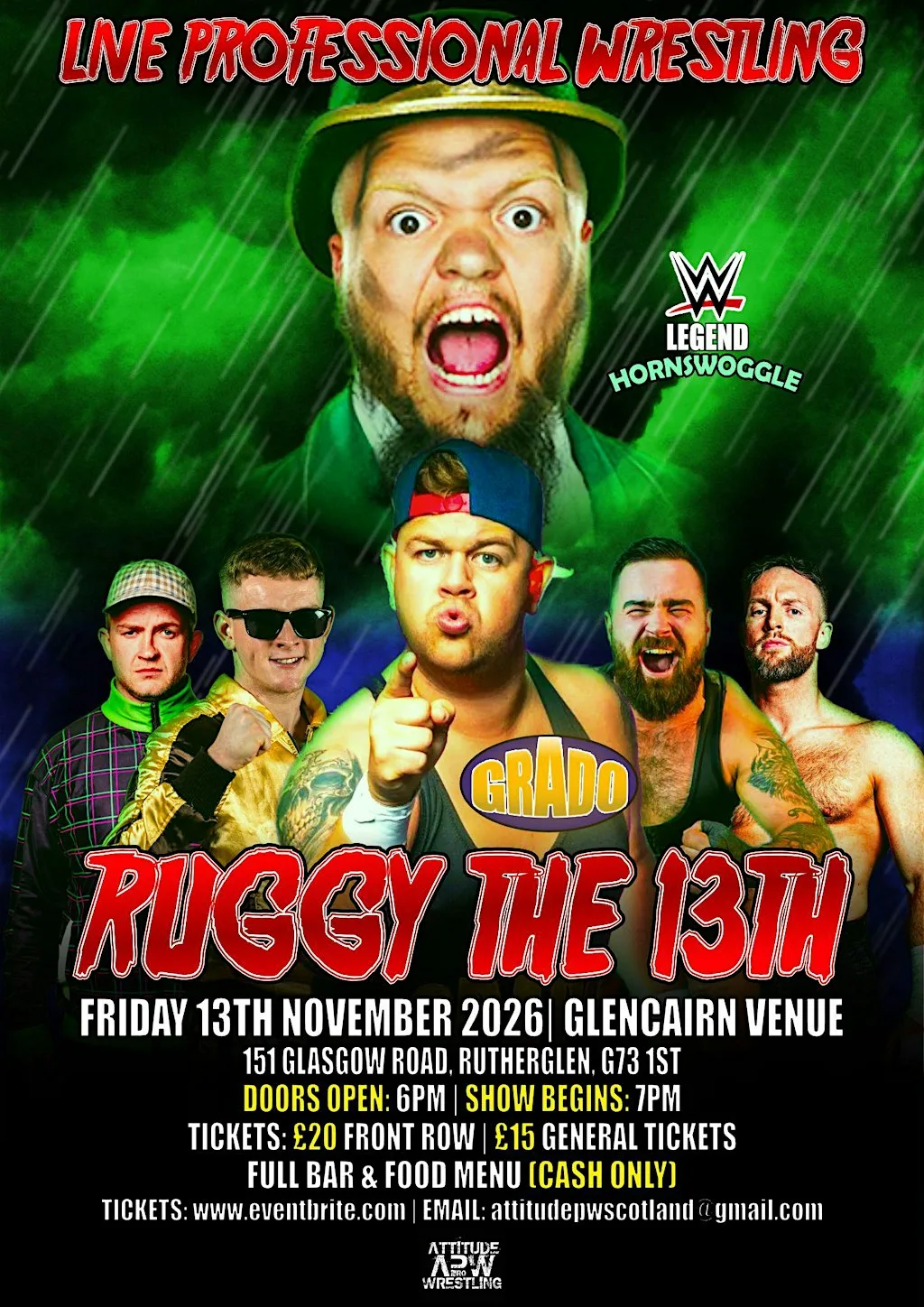 APW: RUGGY THE 13TH! Featuring Grado & Return of WWE Legend Hornswoggle ! at Glencairn Venue