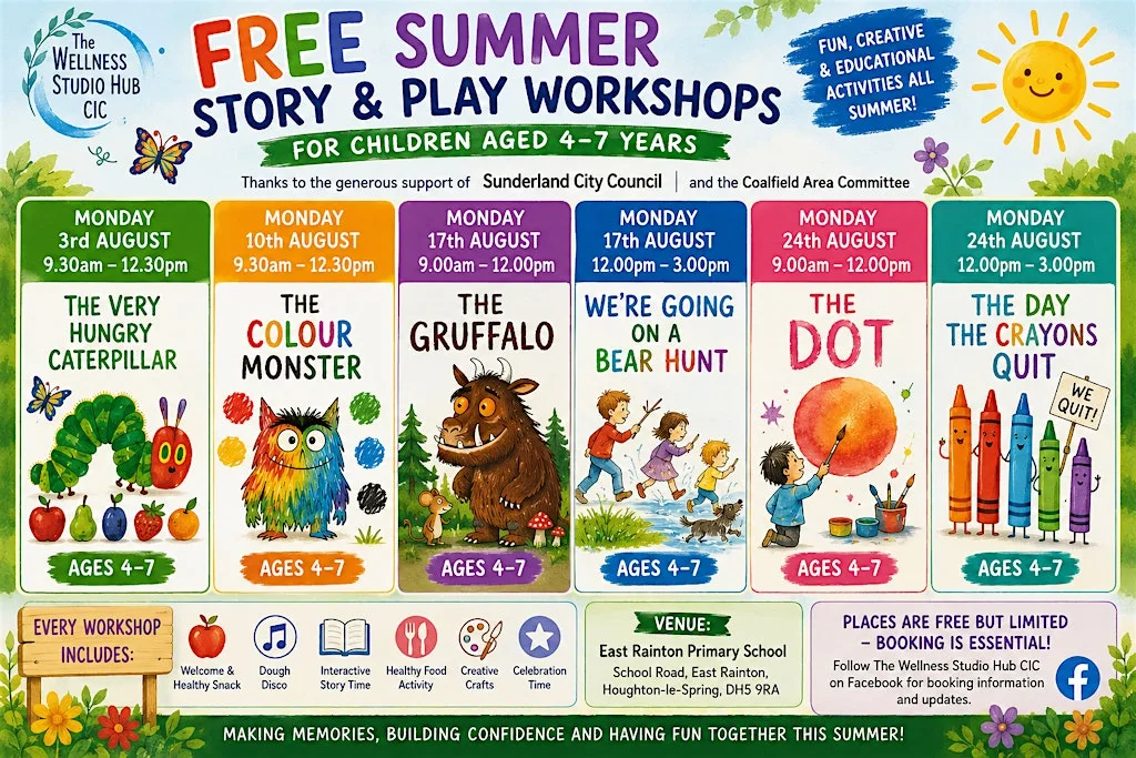 FREE Summer Story & Play Workshop - The Day the Crayons Quit at East Rainton Primary School