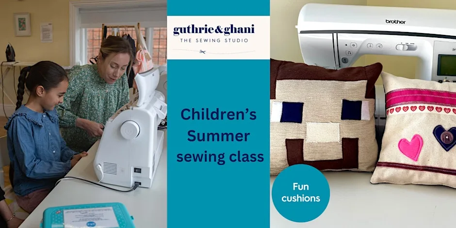 Summer holiday sewing class -fun cushions at Guthrie & Ghani
