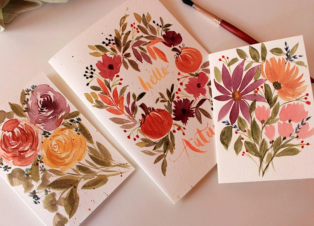 Autumnal Watercolour Cards Workshop