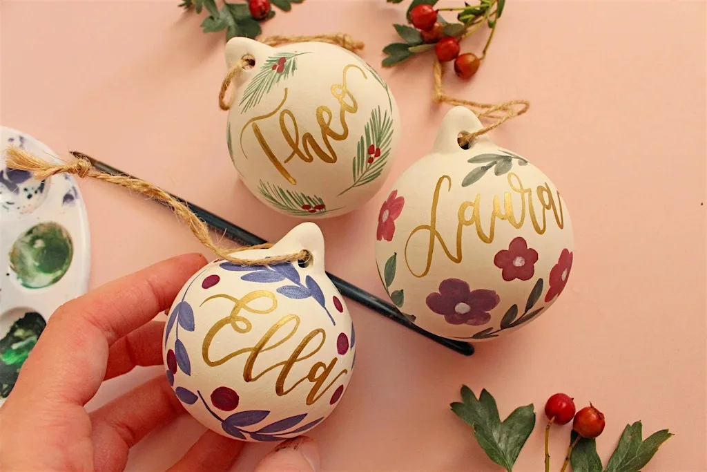 Festive Christmas Bauble Lettering and Painting Workshop at Starling Studio