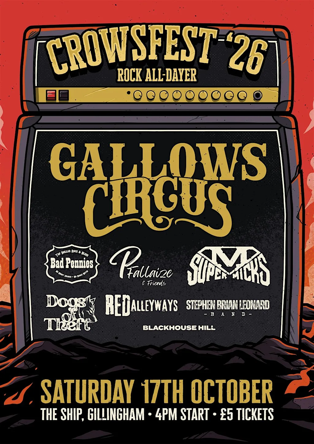 CROWSFEST '26 #7 - GALLOWS CIRCUS / BAD PENNIES / SUPERMICKS + MORE at The Ship Inn, Court Lodge Road, Gillingham