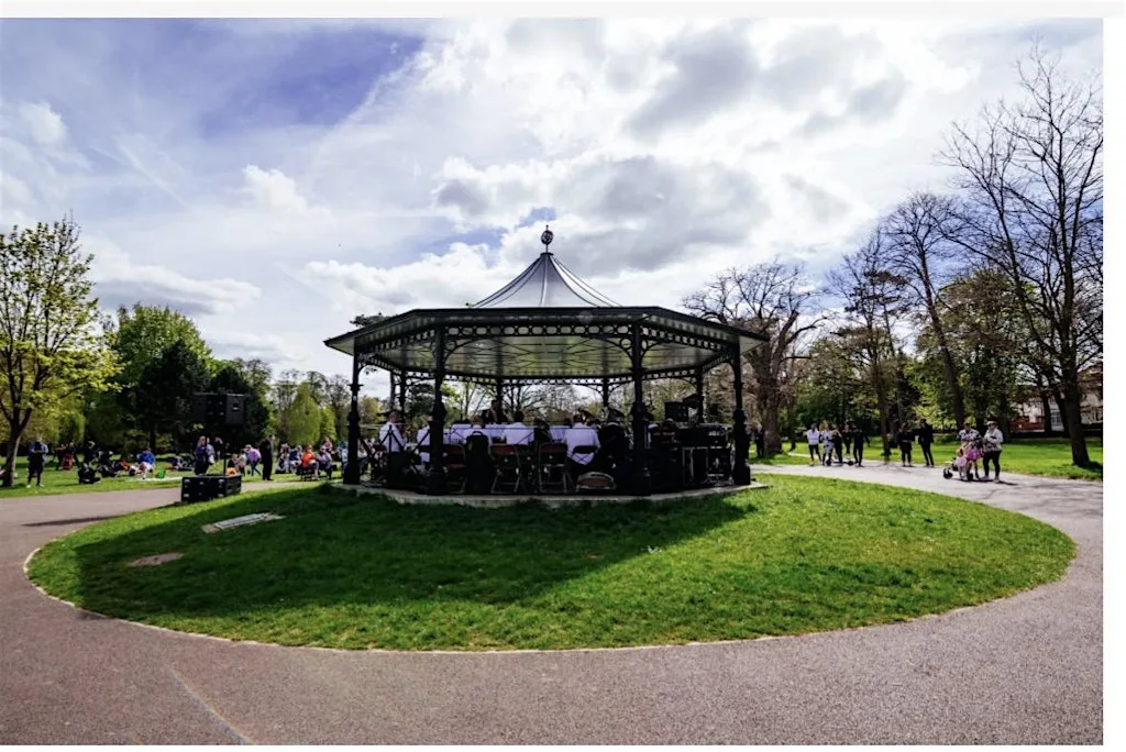 Luton Brass Band on the Wardown Park Bandstand