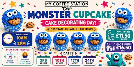 Monster Cupcake Decorating at My Coffee Station Cafe