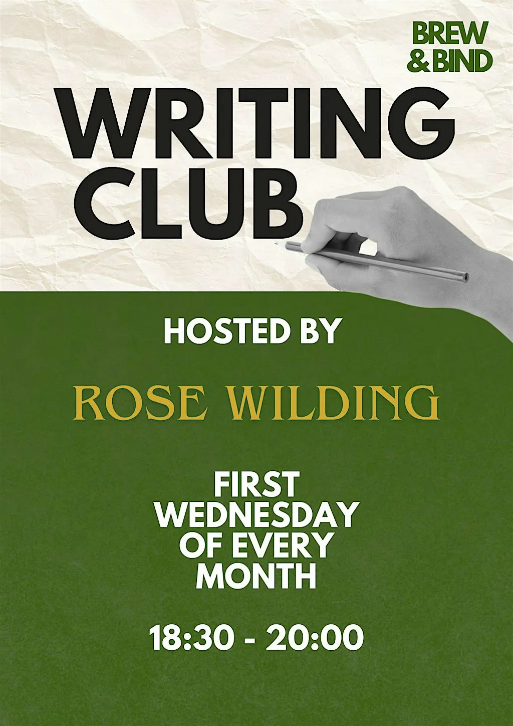 Rose Wilding's Writing Club at Brew & Bind